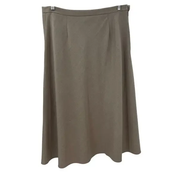 NWT Lilysilk Mottled Silk Wool A Line Skirt Pebble 16 - Picture 16 of 16